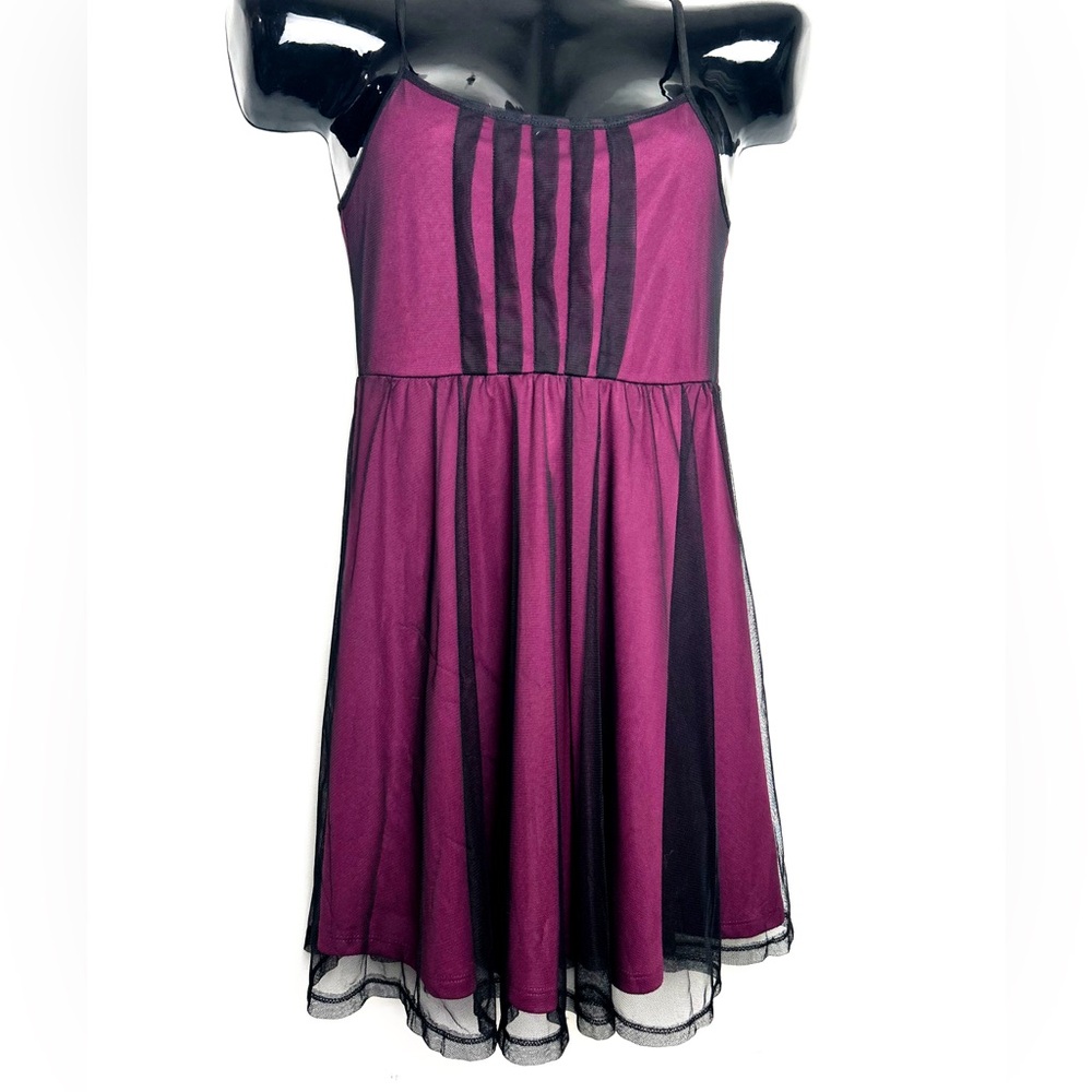 Xhilaration Maroon & Black Dress NWOT